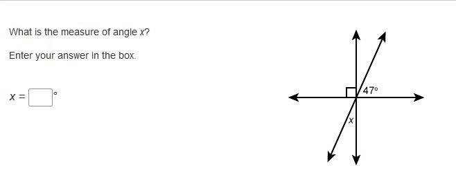 What is the measure of angle x? Enter your answer in the box. @lastbenchstudent-example-1