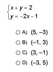 8. which of the following ordered pairs is a solution of the given system of linear-example-1