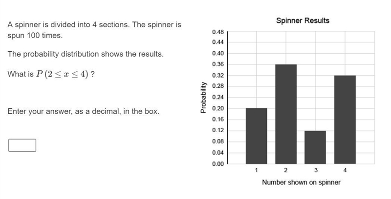 PLEASE HELP ASAP!!! CORRECT ANSWER ONLY PLEASE!!! A spinner is divided into 4 sections-example-1