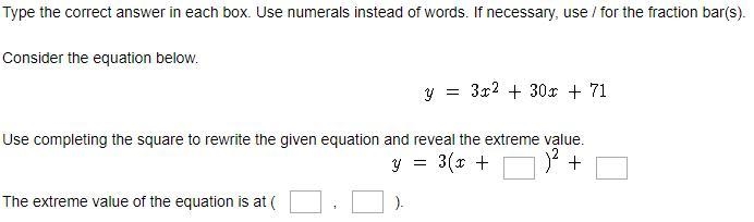 Consider the equation below. y=3x^2+30x+71-example-1