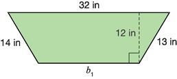 The figure below is a diagram of a trapezoidal table that needs to be stained. Each-example-1