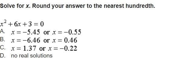 Solve for x. Round your answer to the nearest hundredth.-example-1