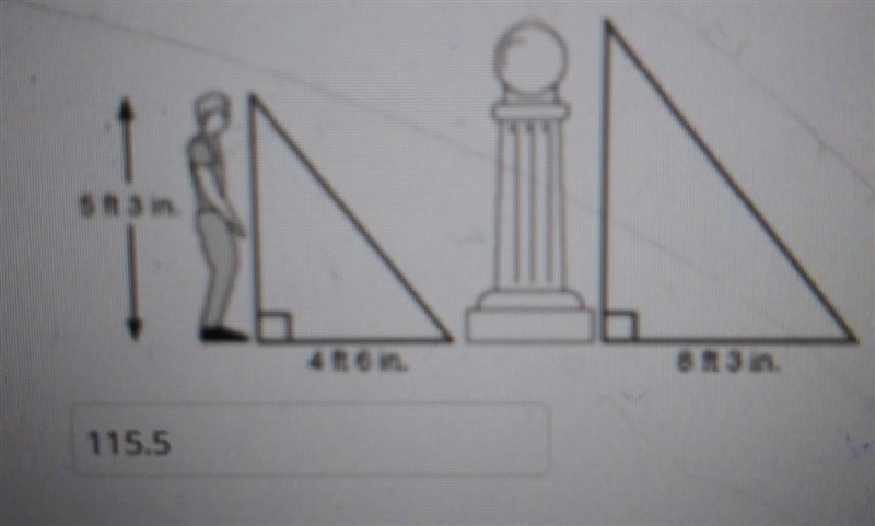 a student who is 5 ft 3 in tall standing next to a sculpture. The figure shows that-example-1