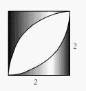 Find the area of the shaded portion in the square. (assuming the central point of-example-1