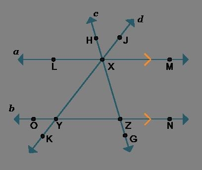 Which represents an exterior angle of triangle XYZ? ∠LXZ ∠JXM ∠JXZ ∠HXJ-example-1