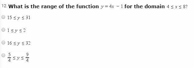 What is the range of the function for the domain?-example-1