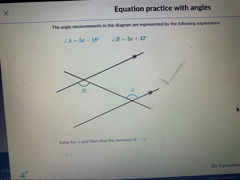 Solve for A, need this done in under a half hour please ;-;-example-1