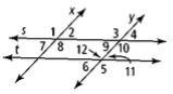 Use the photo below: 1. Use the given information to determine which lines, if any-example-1