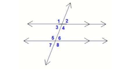 Given: m∠1 = 140°, find m∠5. A) 40° B) 90° C) 130° D) 140°-example-1