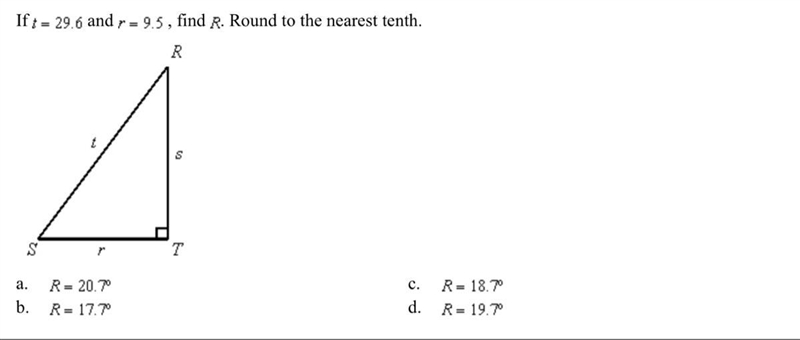 If t=29.6 and r=9.5 find R. Round to the nearest tenth-example-1