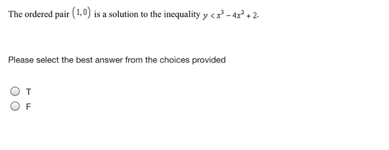 Please select the best answer from the choices provided T F-example-1