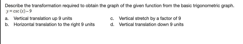 Describe the transformation required to obtain the graph of the given function from-example-1