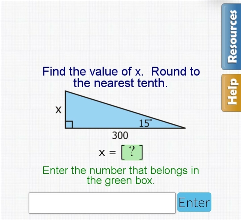 Someone please help! find the vaule of x. round to the nearest tenth! ​ trigonometry-example-1