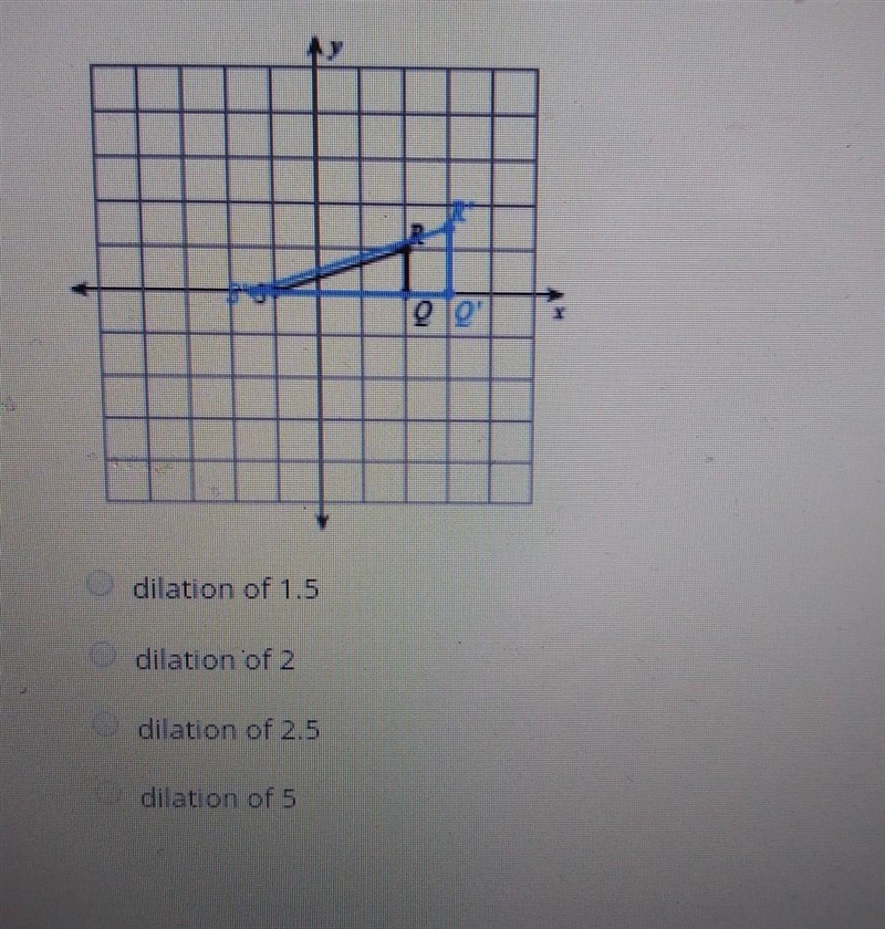 State the scale factor of the dilation about the origin of the black image to the-example-1