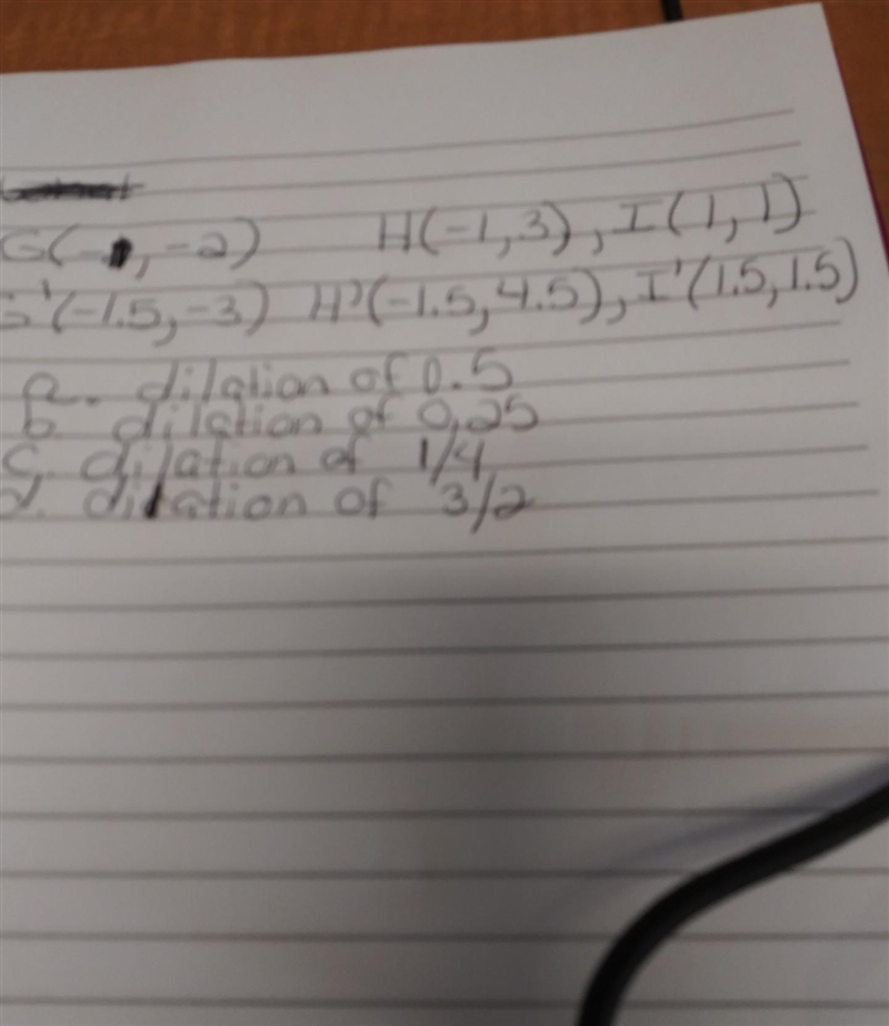 State the scale factor of the dilation about the origin of these coordinates. ​-example-1