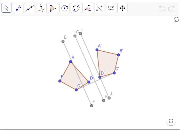 Which segment is the line of reflection used in the following transformation? EF GH-example-1