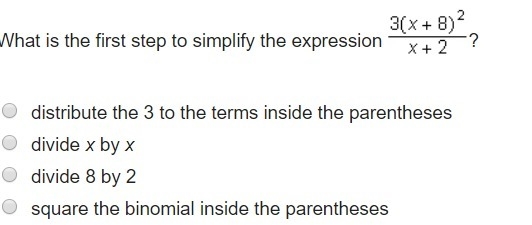 What is the first step to simplify the expression?-example-1