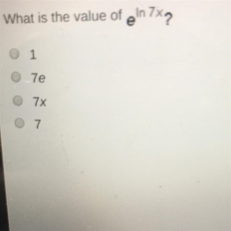 What is the value of e in 7x-example-1