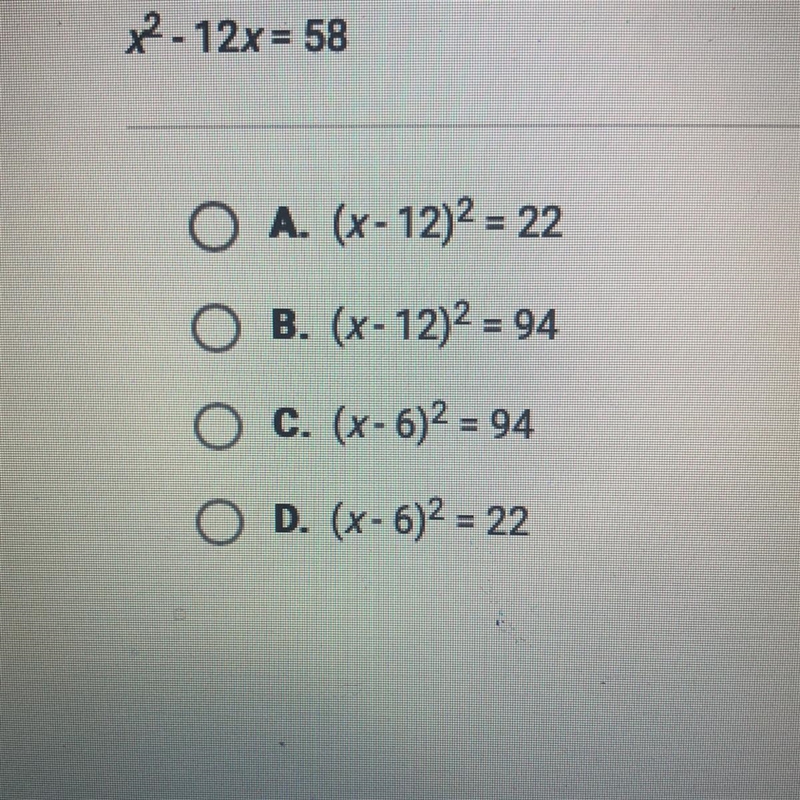 What equation results from completing the square and then factoring?-example-1