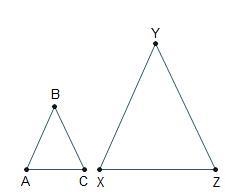 Which would prove that ΔABC ~ ΔXYZ? Select TWO options.-example-1