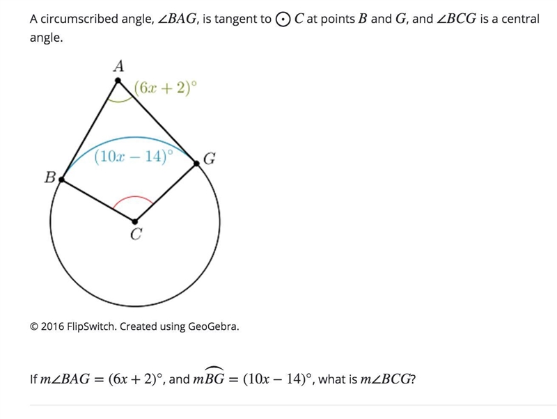 WHAT IS THE MEASURE OF THIS CIRCLE??? A. 74° B. 106° C. 115° D. 68° E. 112°-example-1