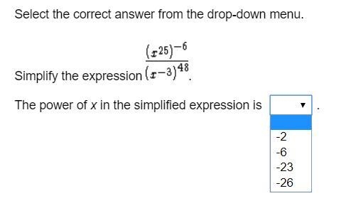 Simplify the expression and find the power of x-example-1