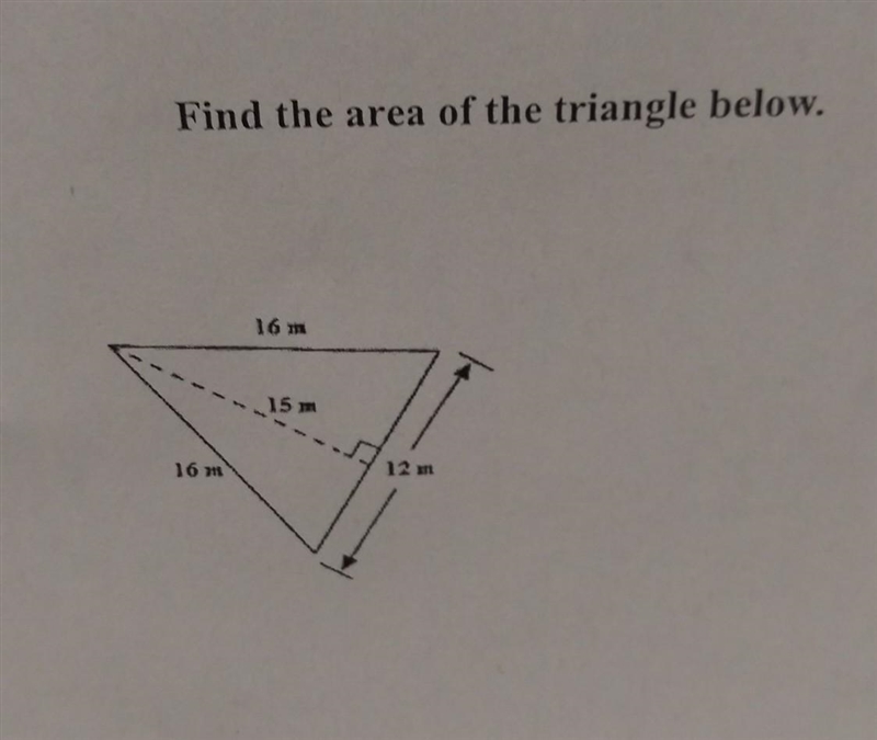 Find the area of the triangle below​-example-1