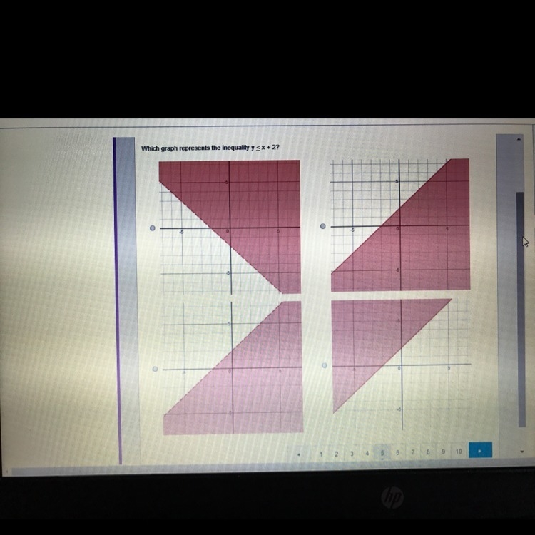 Which graph represents the inequality y< x + 2 —-example-1