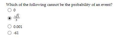 Which of the following cannot be the probability of an event?-example-1