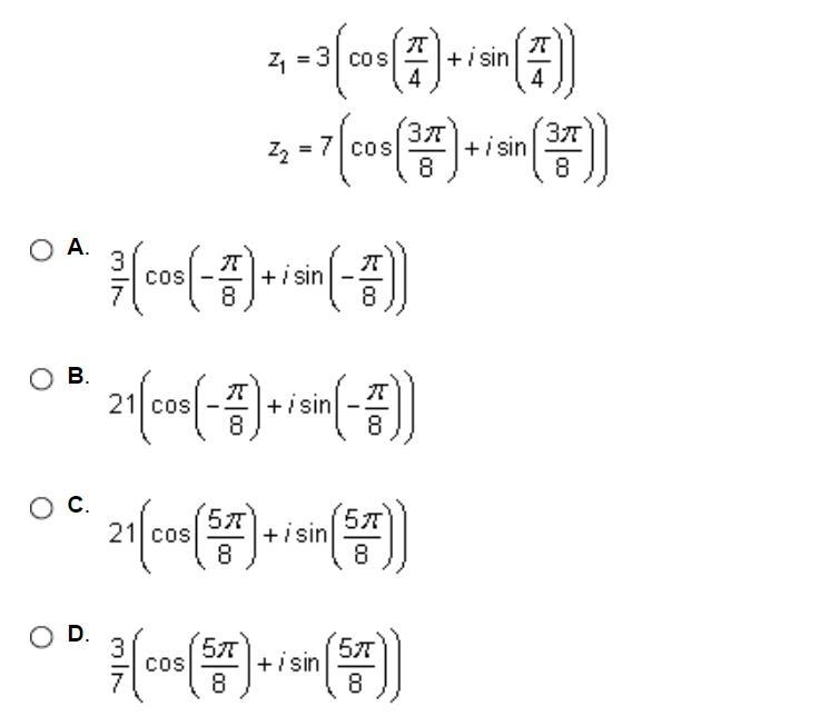 Find the product of the complex numbers. Express your answer in trigonometric form-example-1