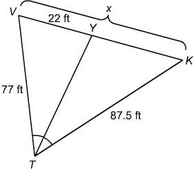 What is the value of x? Enter your answer in the box. _____ft-example-1