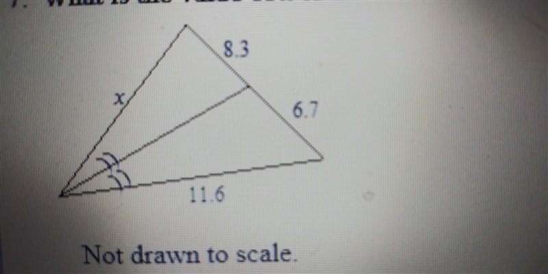 What is the process for this one. What is the value of x to the nearest tenth? Thank-example-1