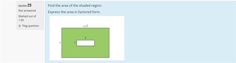 Find the area of the shaded region. Express the area in factored form.-example-1