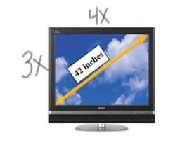 Determine the dimensions of the screen of a 42-inch TV with a 4:3 aspect ratio. Hint-example-1