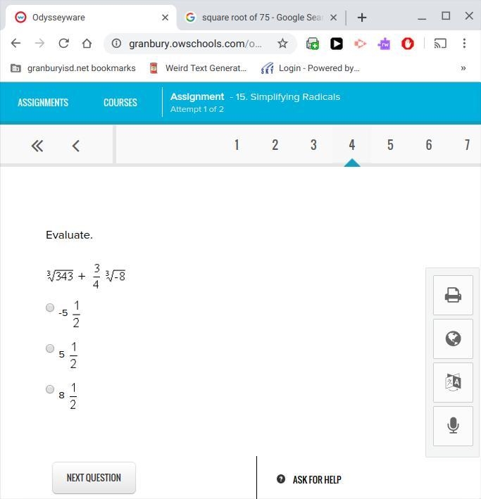 Evaluate the radical-example-1