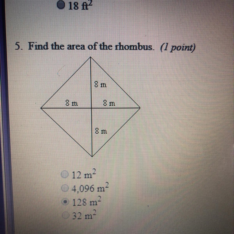 Find the area of the rhombus. Check answer please-example-1