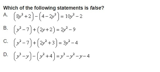 Which of the following statements is false?-example-1