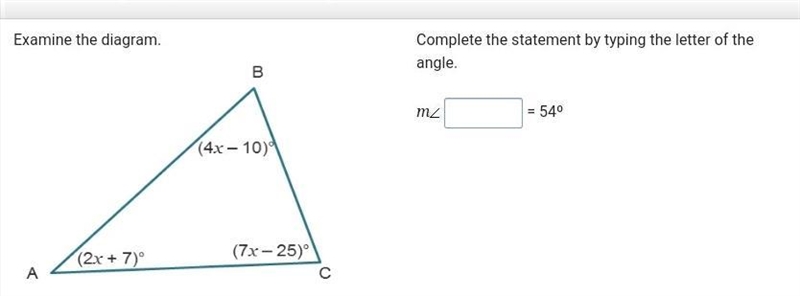 Please look at the attached picture. Examine the diagram Complete the statement by-example-1