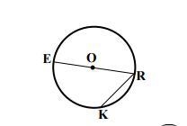 Given: circle k(O), m RK =70° Find: m∠ERK-example-1