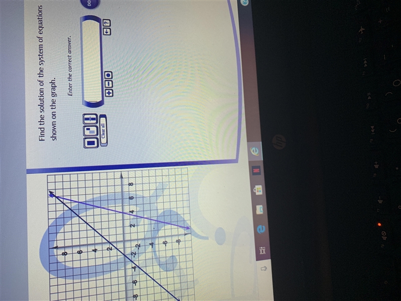 Find the solution of the system of equations shown on the graph-example-1