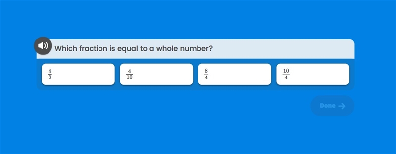 Which fraction is equal to a whole number?-example-1