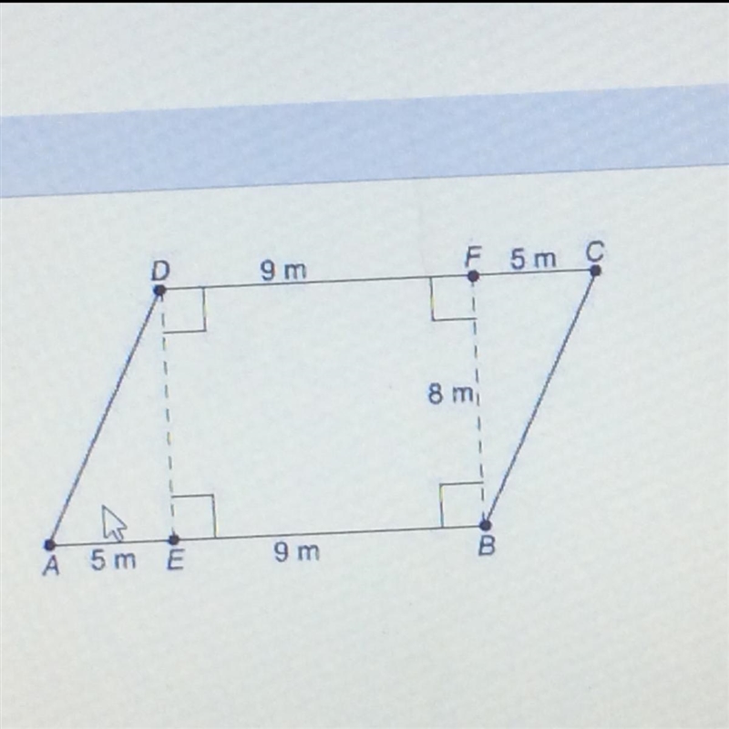 What is the area of this parallelogram ? 40 m^2 72m^2 92m^2 112m^2-example-1