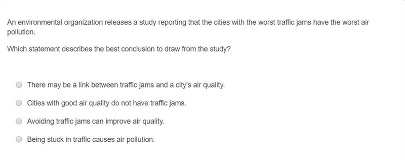 An environmental organization releases a study reporting that the cities with the-example-1