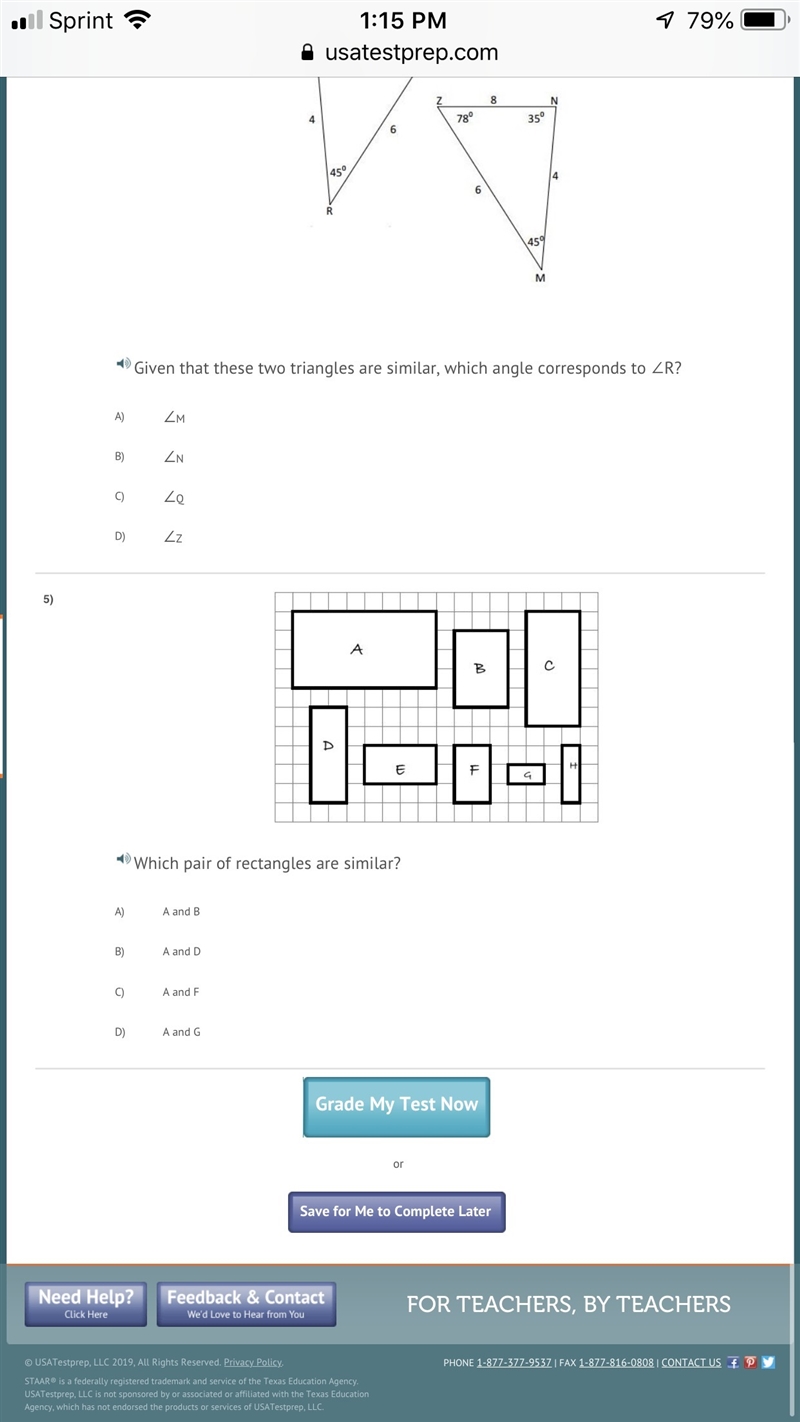 The triangles shown are similar. Which angle corresponds to angle E? A) ∠P B) ∠Q C-example-2