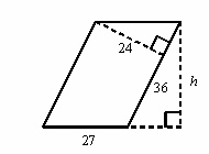 What is the height h of the parallelogram? Not drawn to scale Question 12 options-example-1