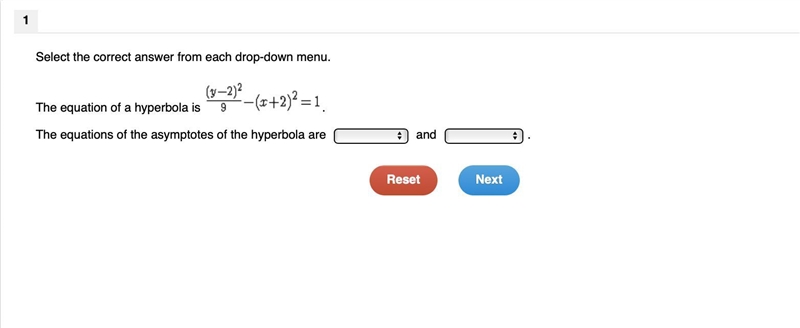 PLEASEE HELP!! The equation of a hyperbola is . The equations of the asymptotes of-example-1