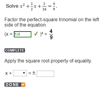 Square Root Factor the perfect-square trinomial on the left side of the equation. Apply-example-1