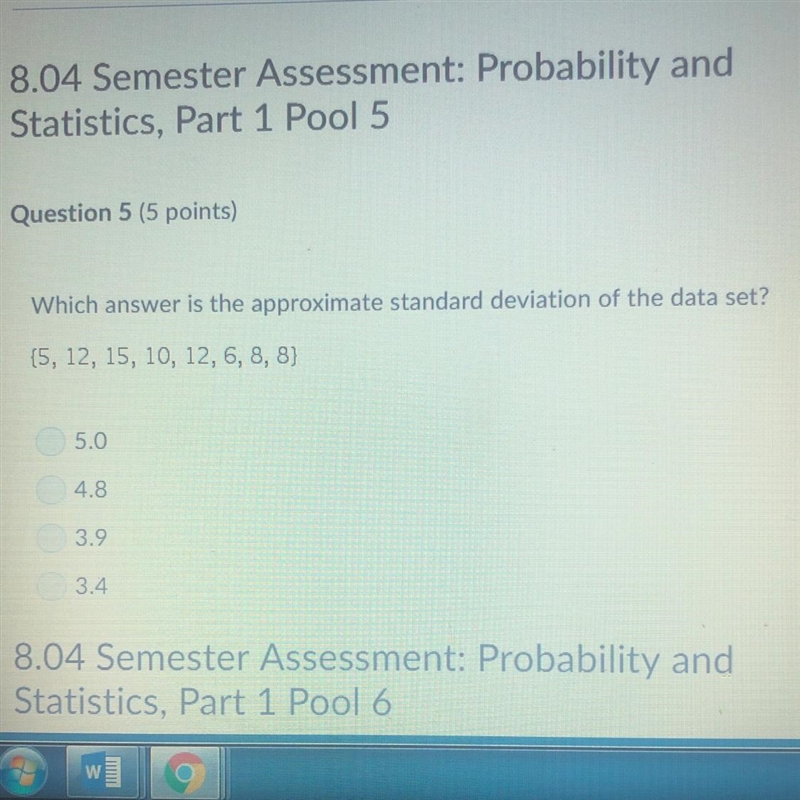 Which answer is the approximate standard deviation of the data set?-example-1