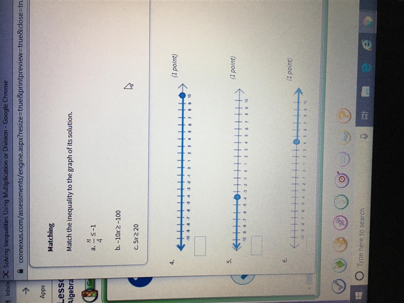 Match the inequity to the graph of its soulution-example-1