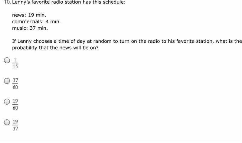 Lenny’s favorite radio station has this schedule: A. B. C. D.-example-1